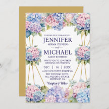 Hydrangeas Frühlingsblumen Hochzeitseinladungen