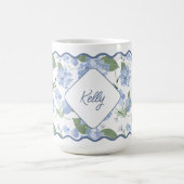 Hydrangeas Girly Classy Personalisiert Coastal Kaffeetasse (Mittel)