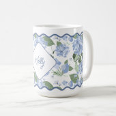Hydrangeas Girly Classy Personalisiert Coastal Kaffeetasse (VorderseiteRechts)