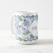 Hydrangeas Girly Classy Personalisiert Coastal Kaffeetasse (Vorderseite Links)