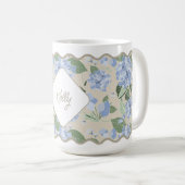 Hydrangeas Girly Delicate Personalisiert Coastal Kaffeetasse (VorderseiteRechts)