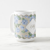 Hydrangeas Girly Delicate Personalisiert Coastal Kaffeetasse (Vorderseite Links)