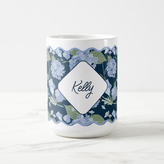 Hydrangeas Girly Delicate Personalisiert Coastal Kaffeetasse (Mittel)