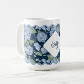 Hydrangeas Girly Delicate Personalisiert Coastal Kaffeetasse (Vorderseite Links)