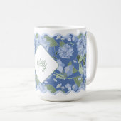 Hydrangeas Girly Delicate Personalisiert Coastal Kaffeetasse (VorderseiteRechts)