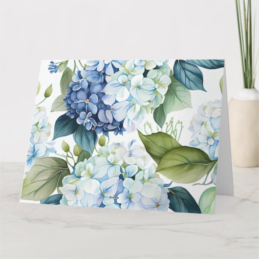 Hydrangeas Grußkarte Karte (Rückseite)