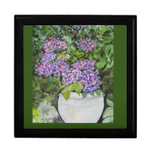 Hydrangeas Holzschmuck Box
