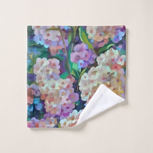 Hydrangeas Hortensia Abstrakte Kunst Badhandtuch Set (Waschlappen)
