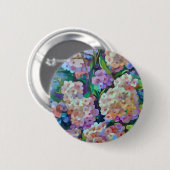 Hydrangeas Hortensia Abstrakte Kunst Button (Vorne & Hinten)