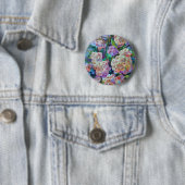 Hydrangeas Hortensia Abstrakte Kunst Button (Beispiel)