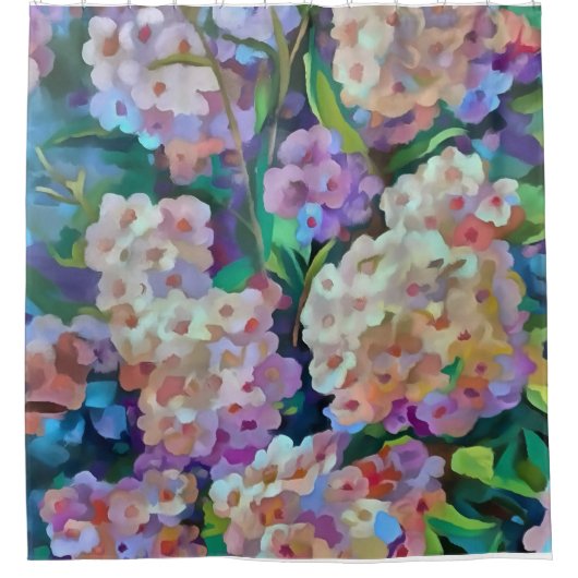 Hydrangeas Hortensia Abstrakte Kunst Duschvorhang (Vorderseite)