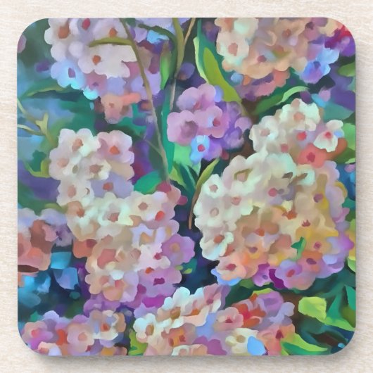 Hydrangeas Hortensia Abstrakte Kunst Getränkeuntersetzer (Vorderseite)