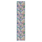 Hydrangeas Hortensia Abstrakte Kunst Kurzer Tischläufer (Vorderseite)