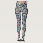 Hydrangeas Hortensia Abstrakte Kunst Leggings (Vorderseite)