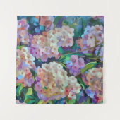 Hydrangeas Hortensia Abstrakte Kunst Wandteppich (Vorderseite (Horizontal))