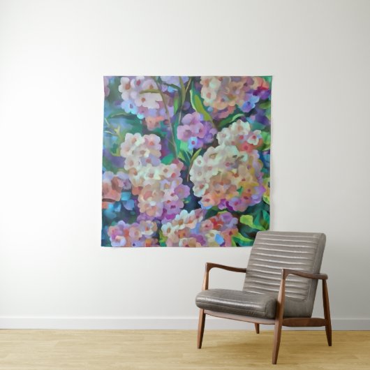 Hydrangeas Hortensia Abstrakte Kunst Wandteppich (Beispiel)