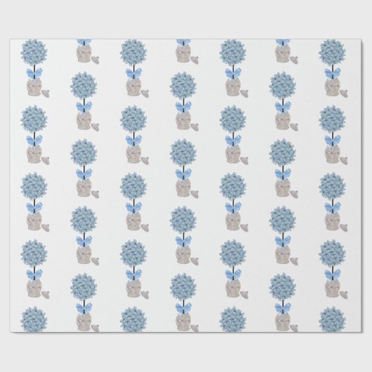 Hydrangeas Hydrangeas Topiary Ginger jar Geschenkpapier (Flach)