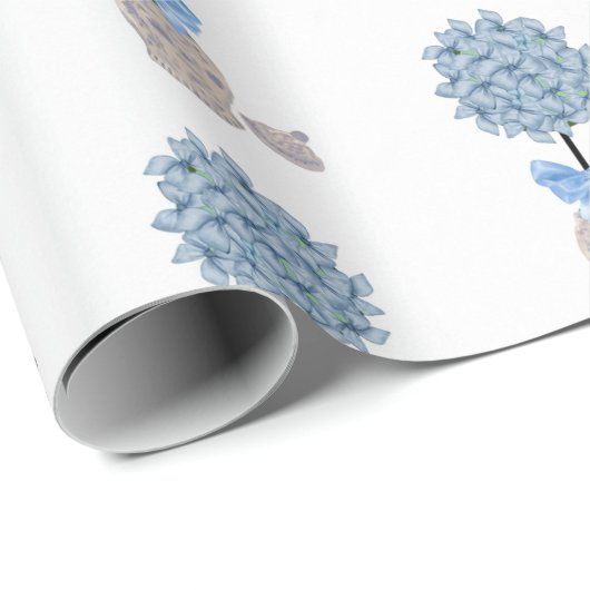 Hydrangeas Hydrangeas Topiary Ginger jar Geschenkpapier (Rolleneckpunkt)