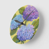 Hydrangeas I Runde Wanduhr (Winkel)