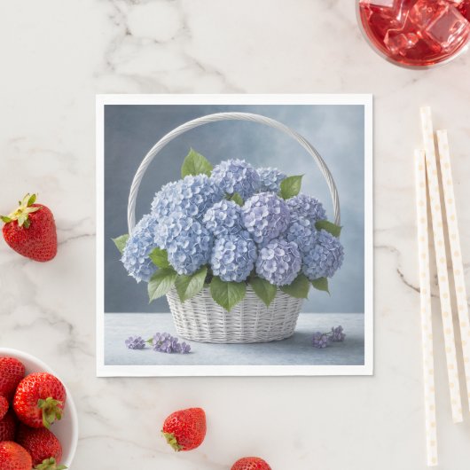 Hydrangeas im Korb Serviette (Beispiel)