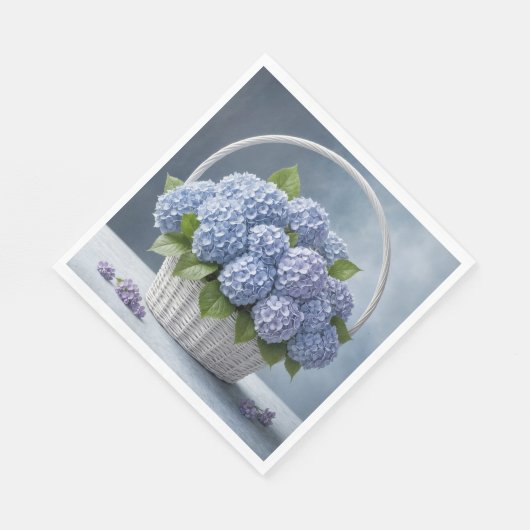 Hydrangeas im Korb Serviette (Ecke)