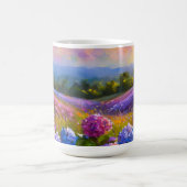 Hydrangeas in einer Blume Feldmalerei Kaffeetasse (Mittel)