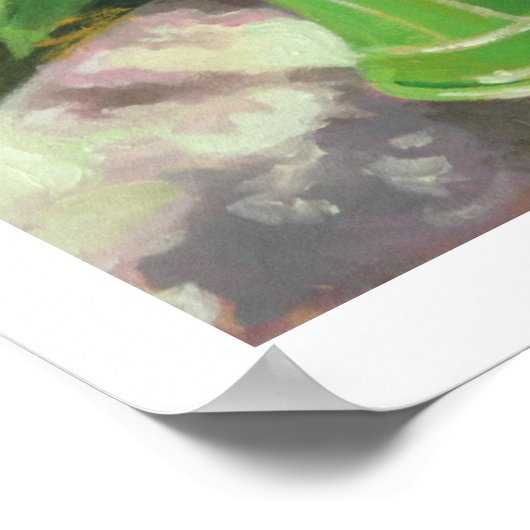 Hydrangeas in einer grünen Vase Poster (Ecke)