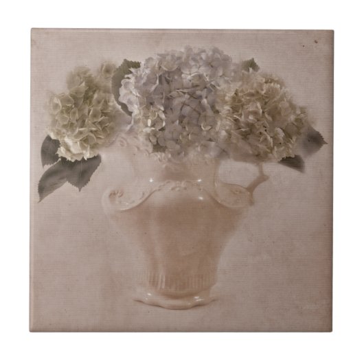 Hydrangeas in einer Vase Fliese (Vorderseite)