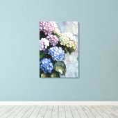 Hydrangeas in fetten Strichen Leinwanddruck (Insitu (Holzboden))