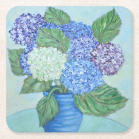Hydrangeas in Vase Party Untersetzer