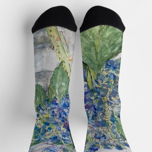 Hydrangeas in Water Crew Socks Socken (Oben)
