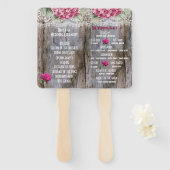 Hydrangeas Lace & Barn Wood Wedding Hand Fans Fächer (Vorne und Hinten)