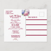 Hydrangeas Lace & Barn Wood Wedding retten das Dat Ankündigungspostkarte (Rückseite)
