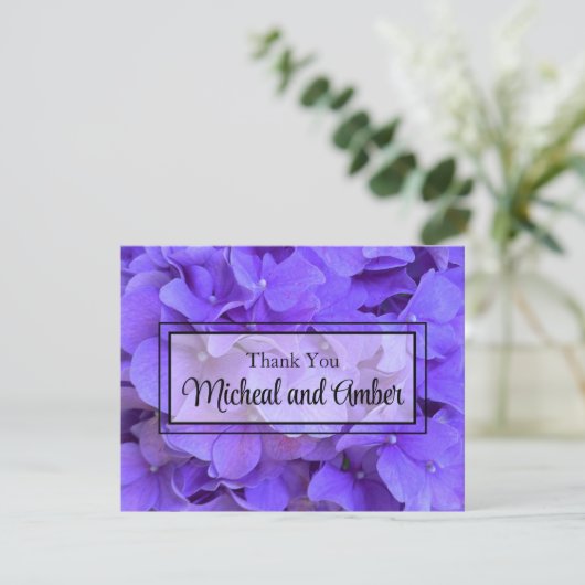 Hydrangeas Lavender lilac Dankeskarte (Stehend Vorderseite)