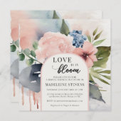 Hydrangeas Liebe Bloom Boho Arch Bold Brautparty Einladung (Vorne/Hinten)