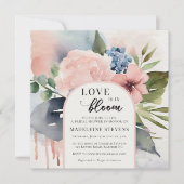 Hydrangeas Liebe Bloom Boho Arch Bold Brautparty Einladung (Vorderseite)