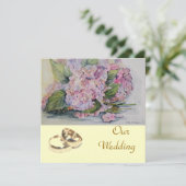 Hydrangeas-Liebe Einladung (Stehend Vorderseite)