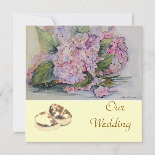 Hydrangeas-Liebe Einladung (Vorderseite)