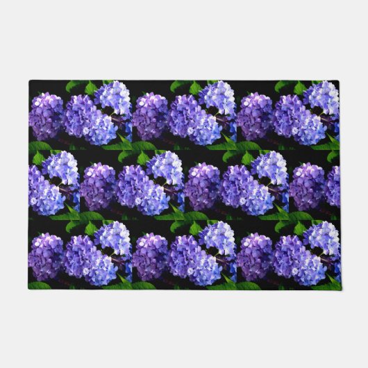 Hydrangeas, lila blauer Blume Fußmatte (Vorderseite)