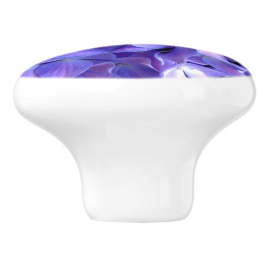 Hydrangeas, lila blauer Blume Keramikknauf (Seitenansicht)