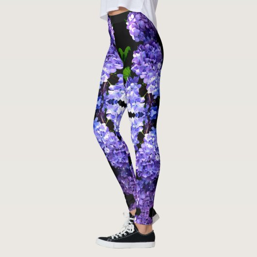 Hydrangeas, lila blauer Blume Leggings (Links)
