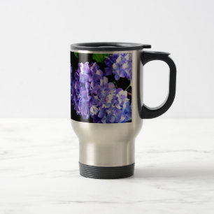 Hydrangeas, lila blauer Blume Reisebecher