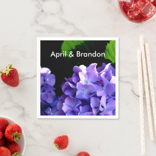 Hydrangeas, lila blauer Blume Serviette (Beispiel)