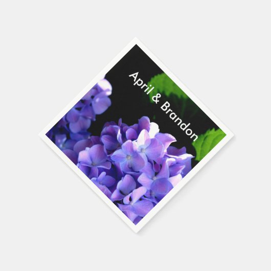 Hydrangeas, lila blauer Blume Serviette (Ecke)