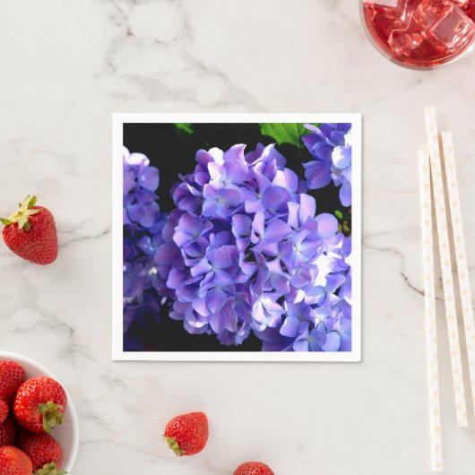 Hydrangeas, lila blauer Blume Serviette (Beispiel)