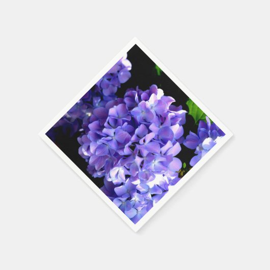 Hydrangeas, lila blauer Blume Serviette (Ecke)