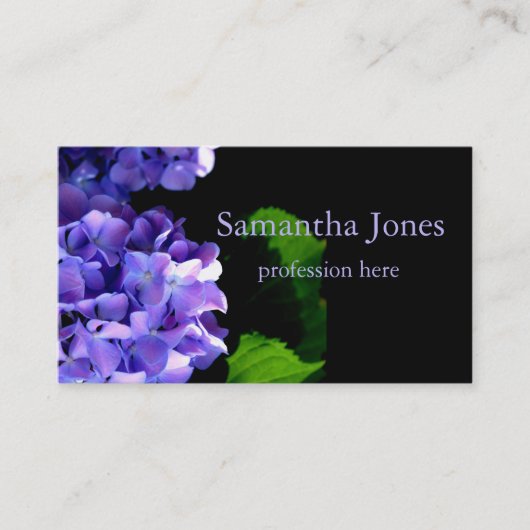 Hydrangeas, lila blauer Blume Visitenkarte (Vorderseite)