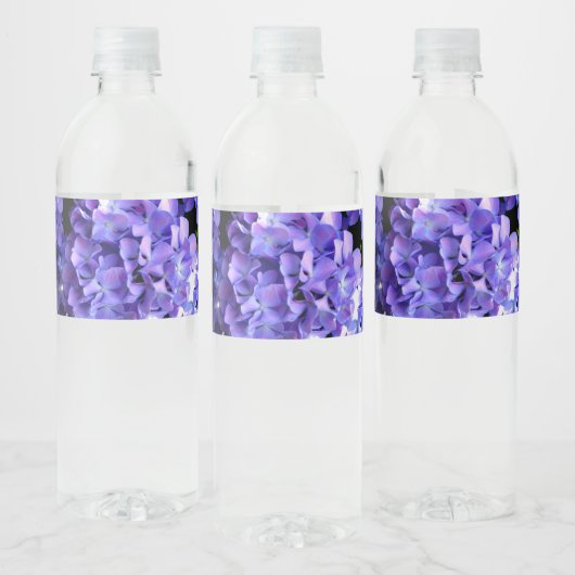 Hydrangeas, lila blauer Blume Wasserflaschenetikett (Flaschen)