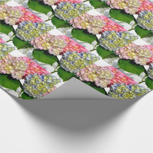 Hydrangeas Mason jar rosa blumenblau Geschenkpapier (Ecke)