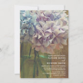 Hydrangeas Mason Jar Wedding Einladung (Vorderseite)